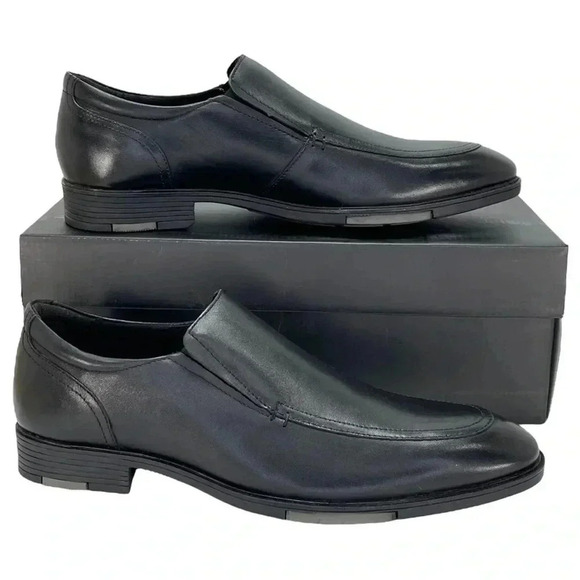 Alfani Wayde Black Leather Men\'s Loafers Size 7.5M